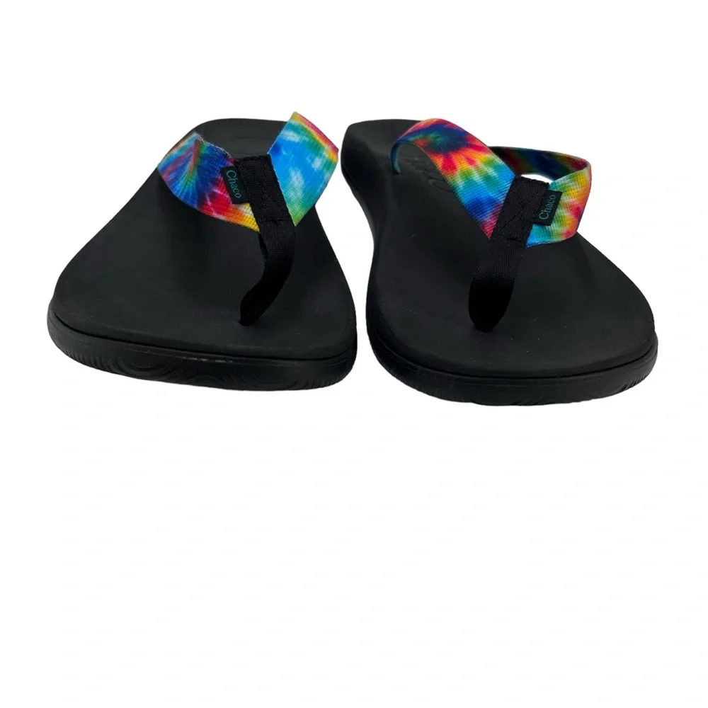 Chaco Chillos Mens Size 13 Flip Flops Tie Dye‎ Sandals Sport Thongs Rainbow